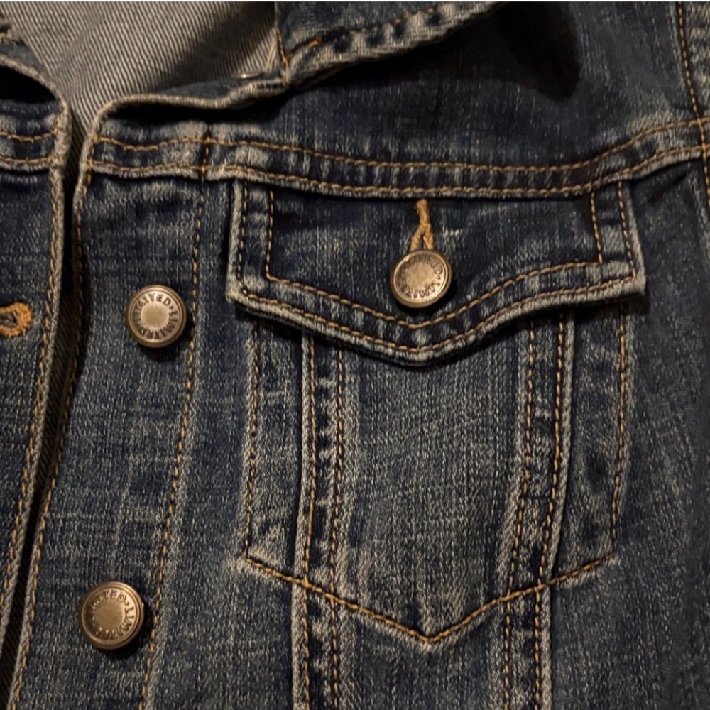 The Limited Denim Vest Small Dark Wash Fitted Button Front Jean Jacket Women’s - Picture 2 of 4